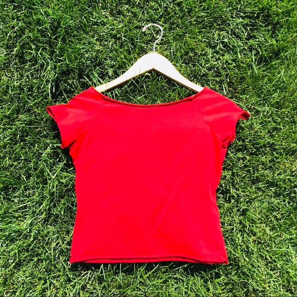 3/$15 Brandy roll hem crew tee shirt - Picture 2 of 3